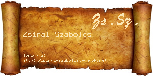 Zsirai Szabolcs névjegykártya