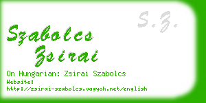 szabolcs zsirai business card